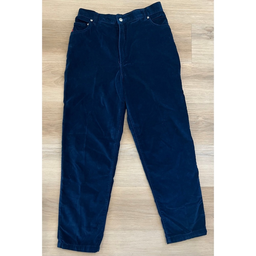 Vintage Crazy Horse Dark‎ Blue Velour Pants Size 11/12 Dark Academia 90s